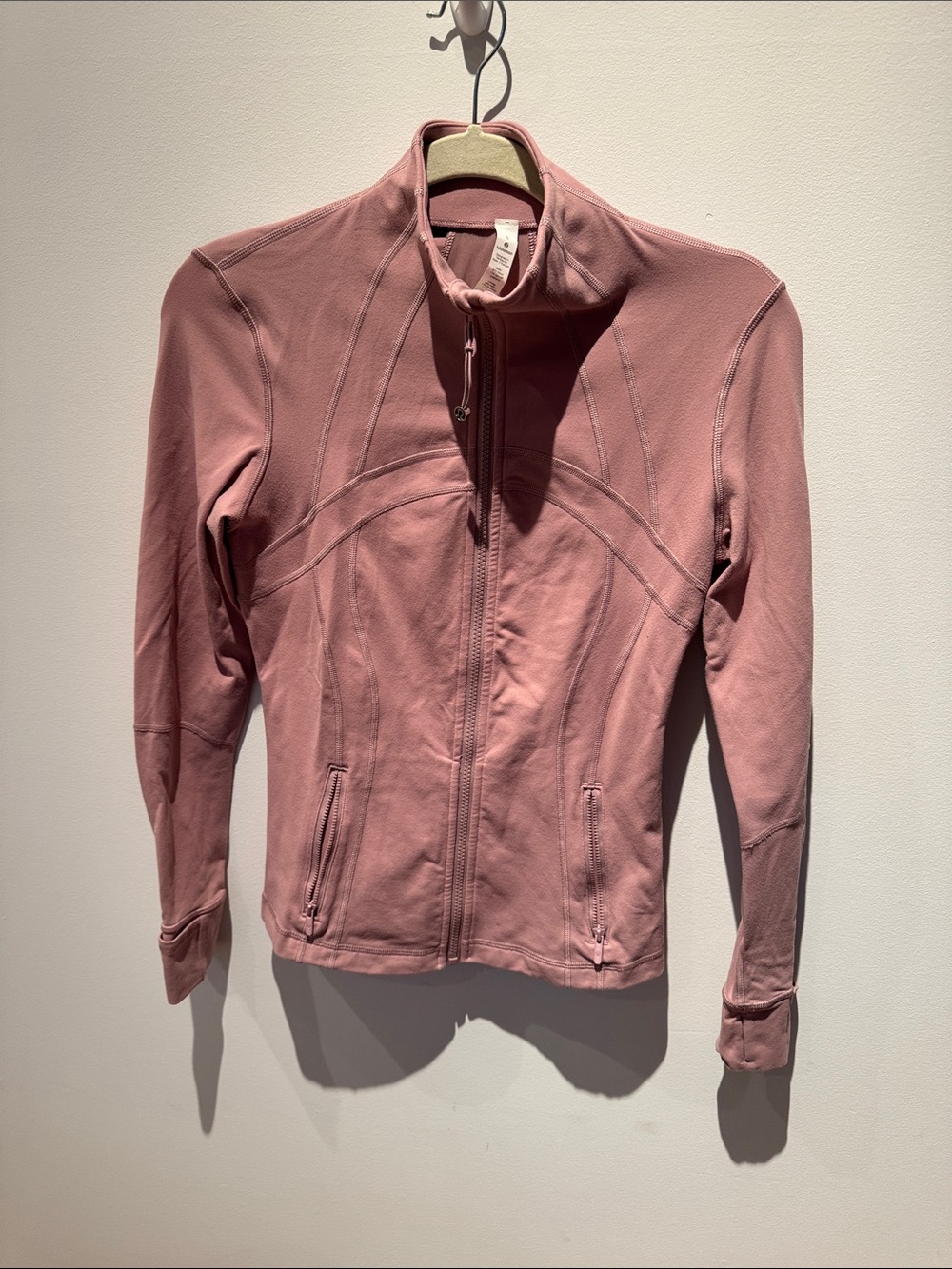 Lululemon dusty rose coloured zip up jacket